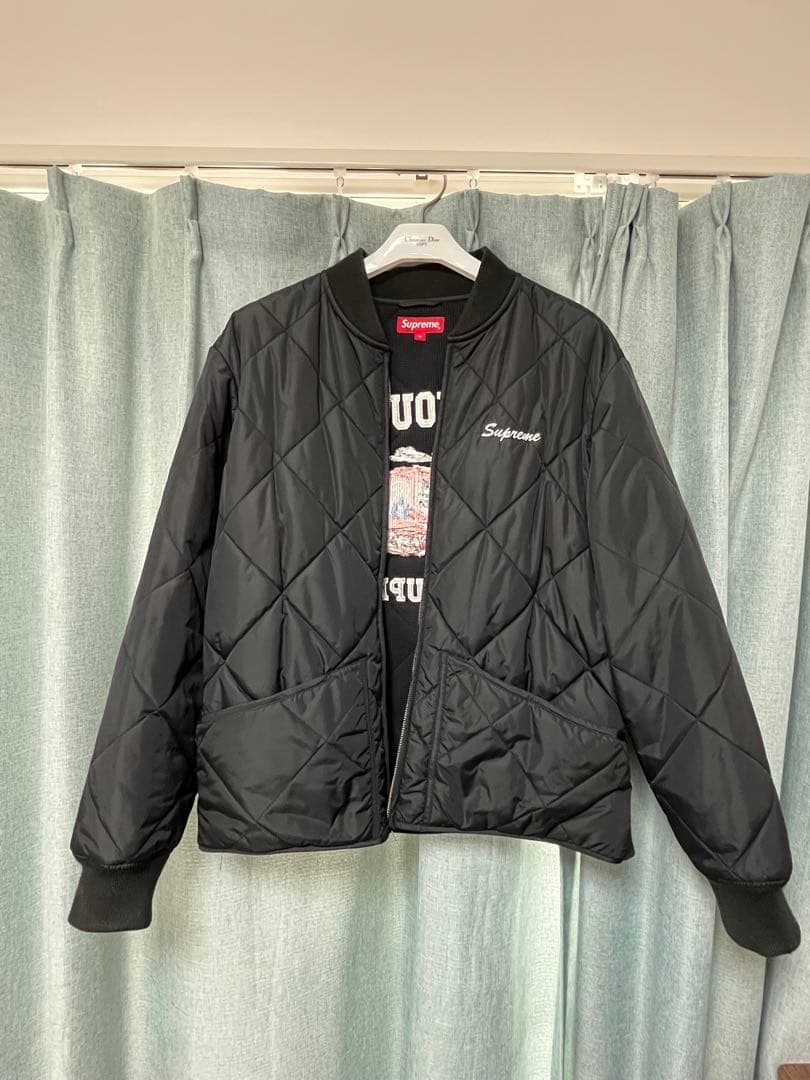 シュプリーム quit your job quilted work jacket