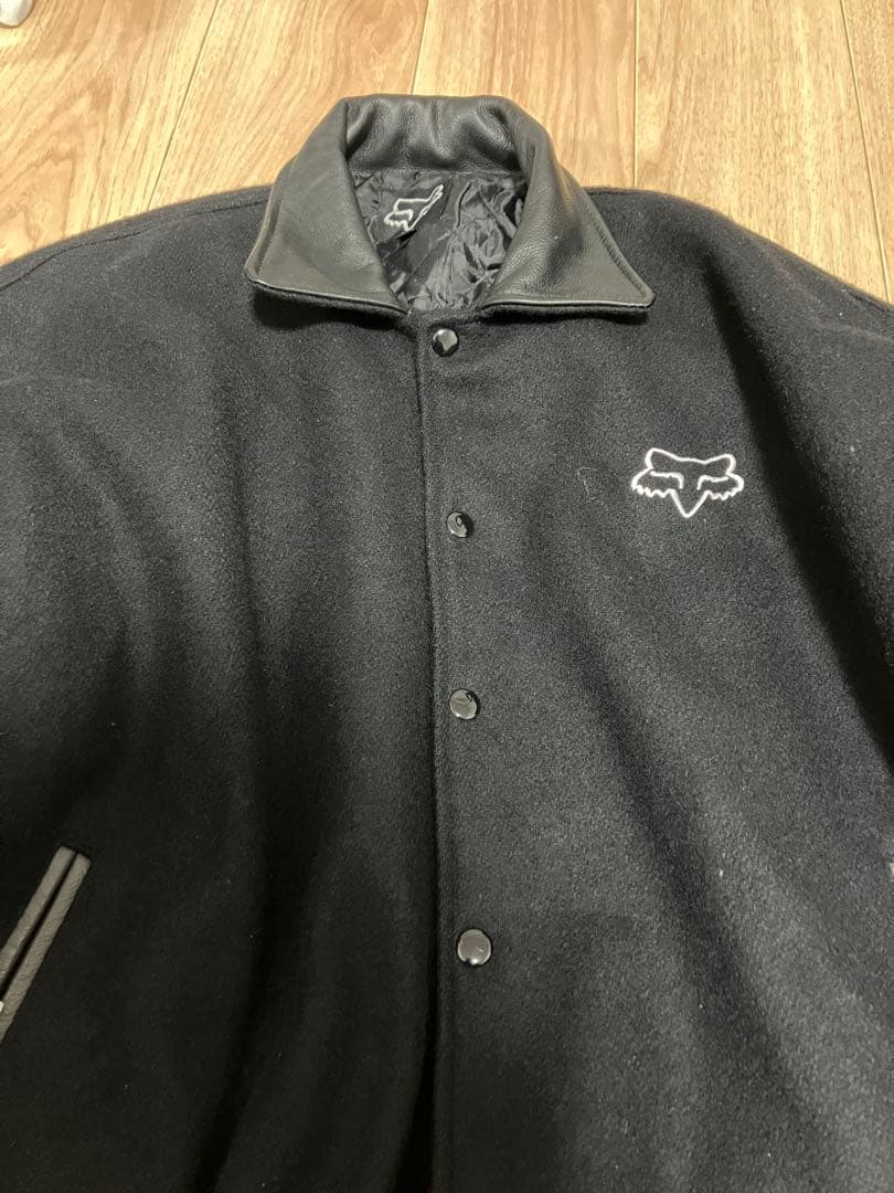 90s Fox leather versity jacket スタジャン