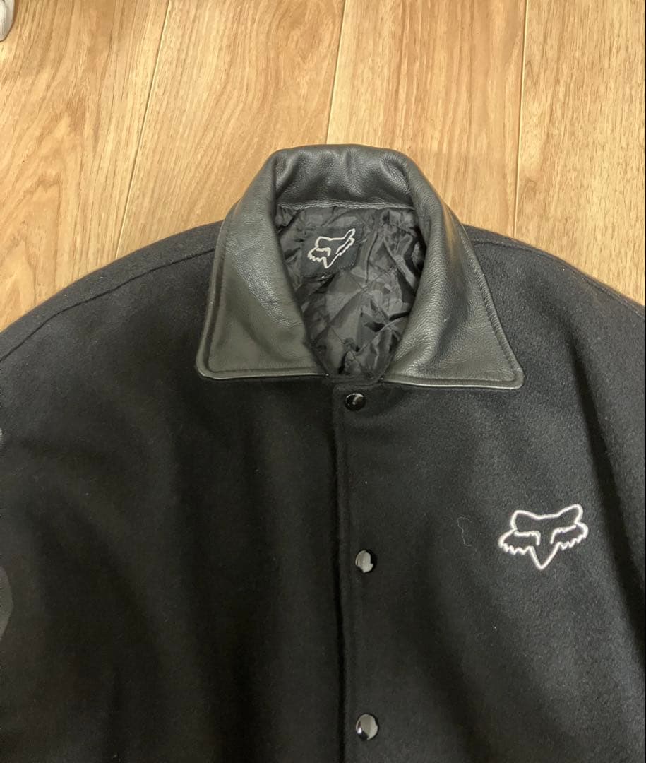 90s Fox leather versity jacket スタジャン