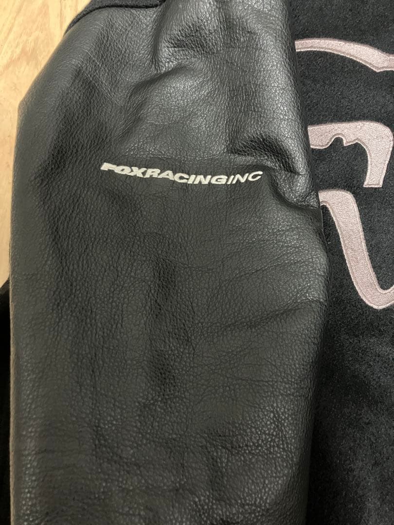 90s Fox leather versity jacket スタジャン