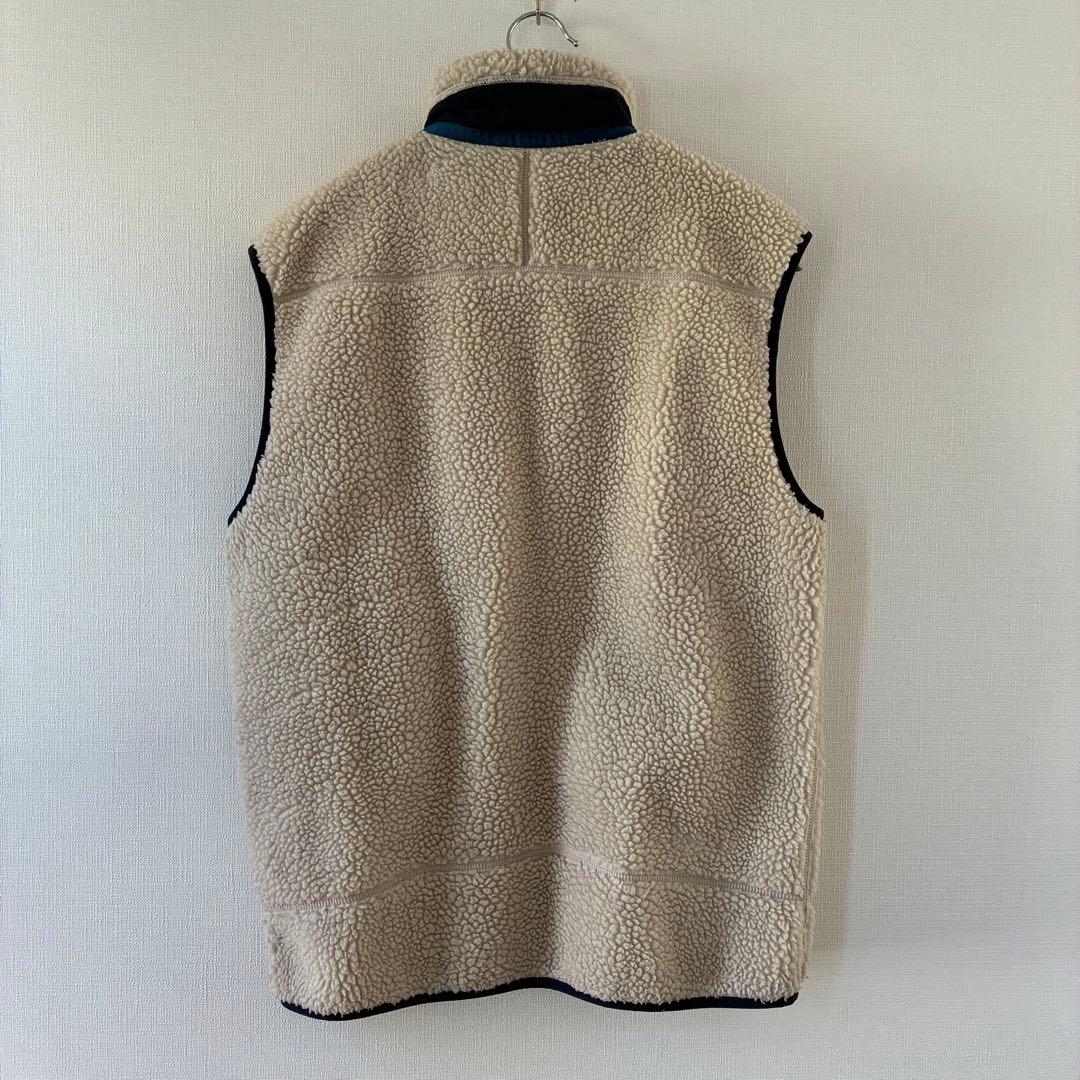 patagonia レトロxフリースベスト S ベージュ/ネイビー