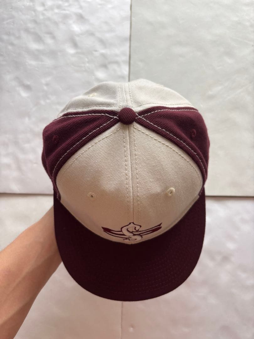 90s 00s old stussy 黒タグ キャップ 帽子 ツートーンカラー