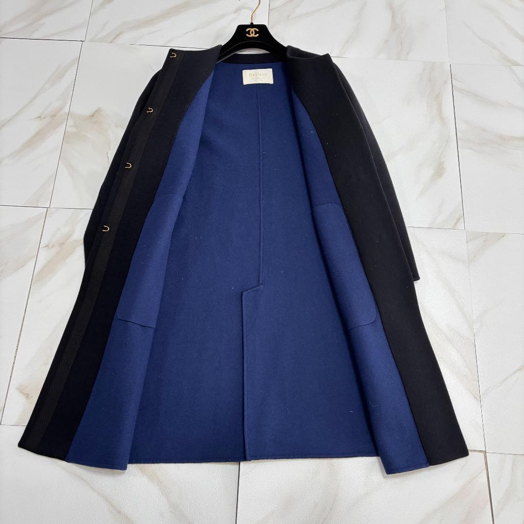 BALLSEY　ボールジィ　カシミヤ混　ノーカラーコート　黒