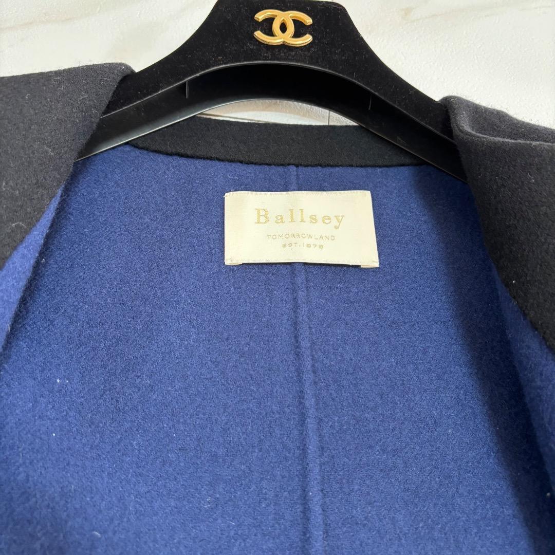 BALLSEY　ボールジィ　カシミヤ混　ノーカラーコート　黒
