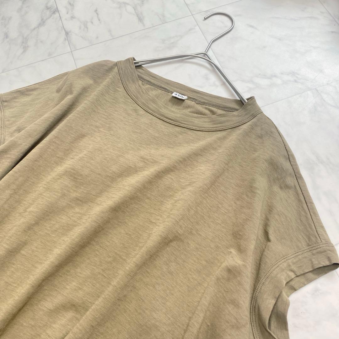 美品✨45R シルク切り替え　ペイズリーバンダナ柄　Tシャツ　フレンチスリーブ