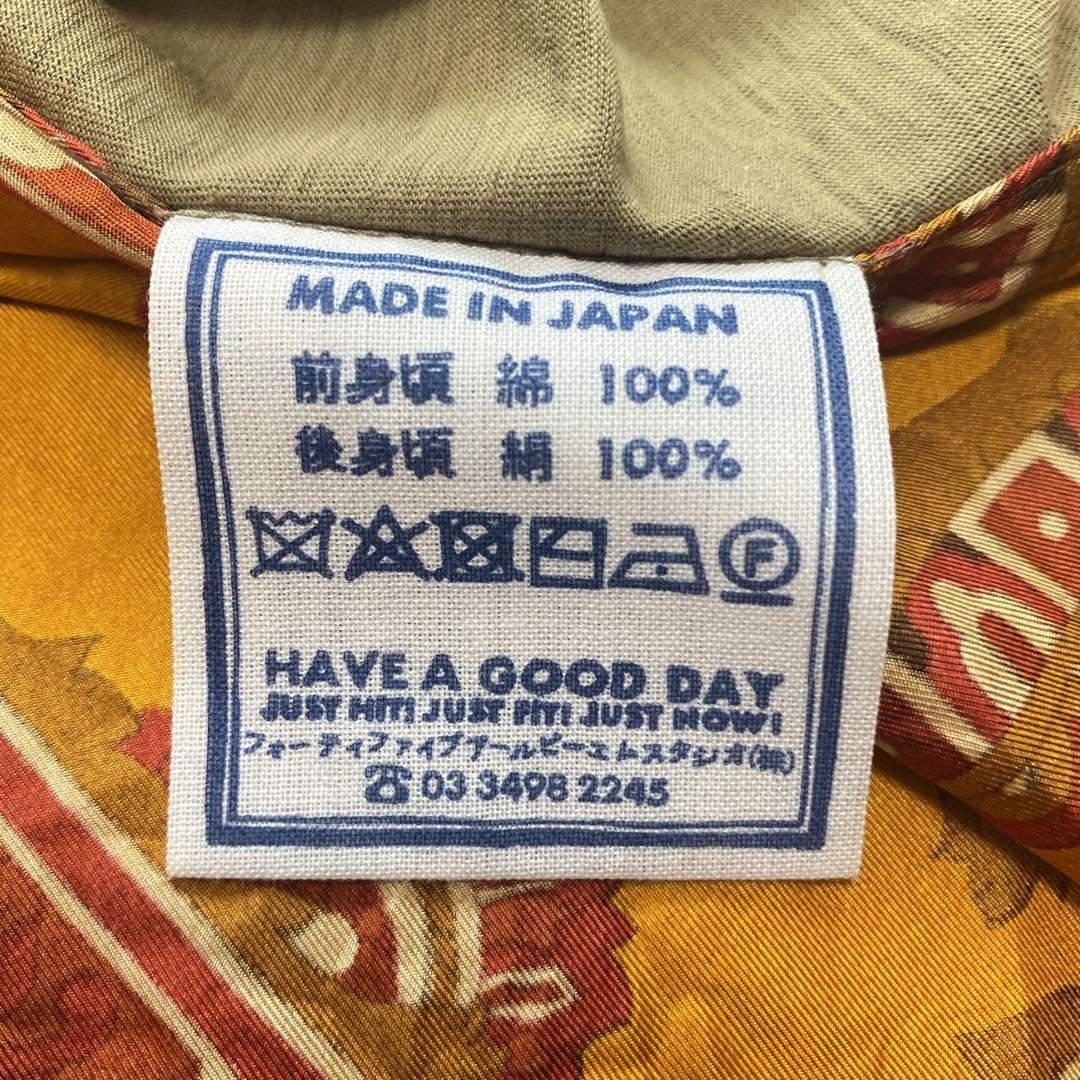 美品✨45R シルク切り替え　ペイズリーバンダナ柄　Tシャツ　フレンチスリーブ