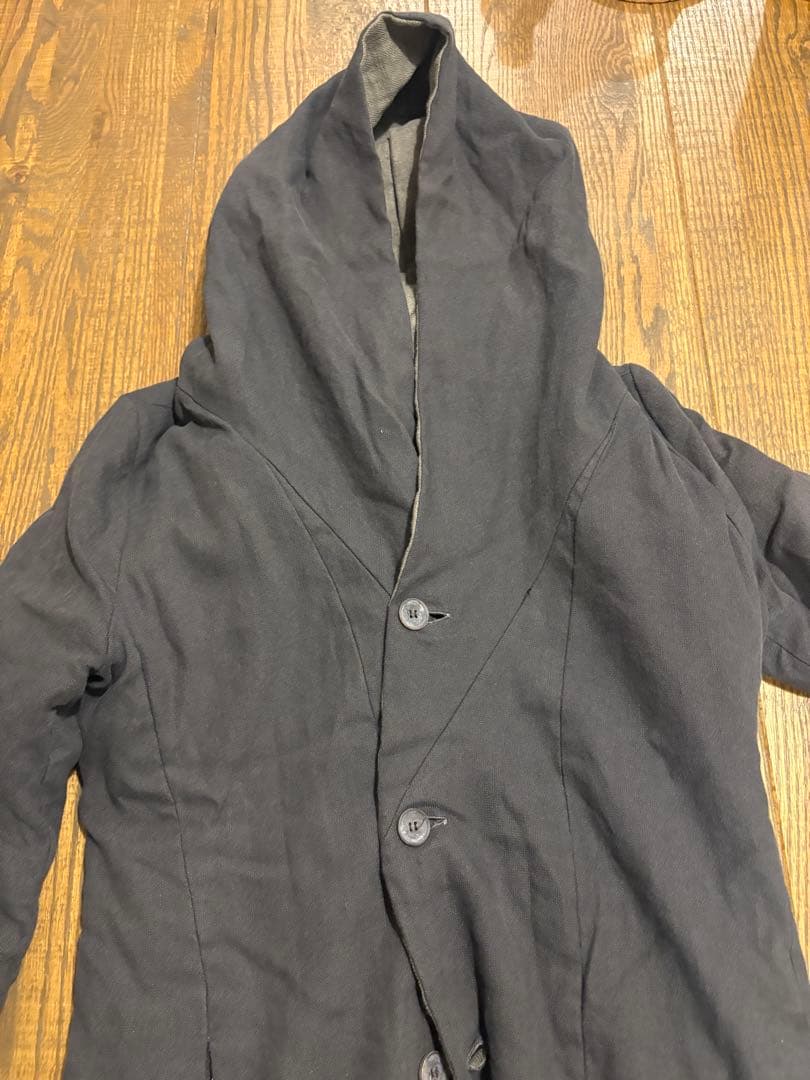 poheme bohemian ダークグレー フード付き ロングコート