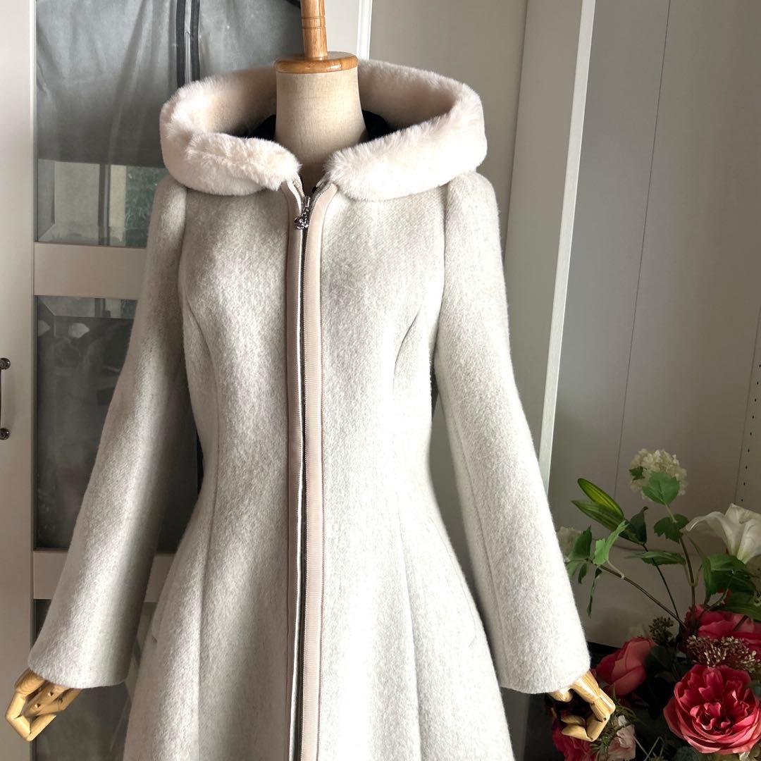 美品　エムズグレイシー　美しいシルエット　ロングコート/ノーカラージャケット