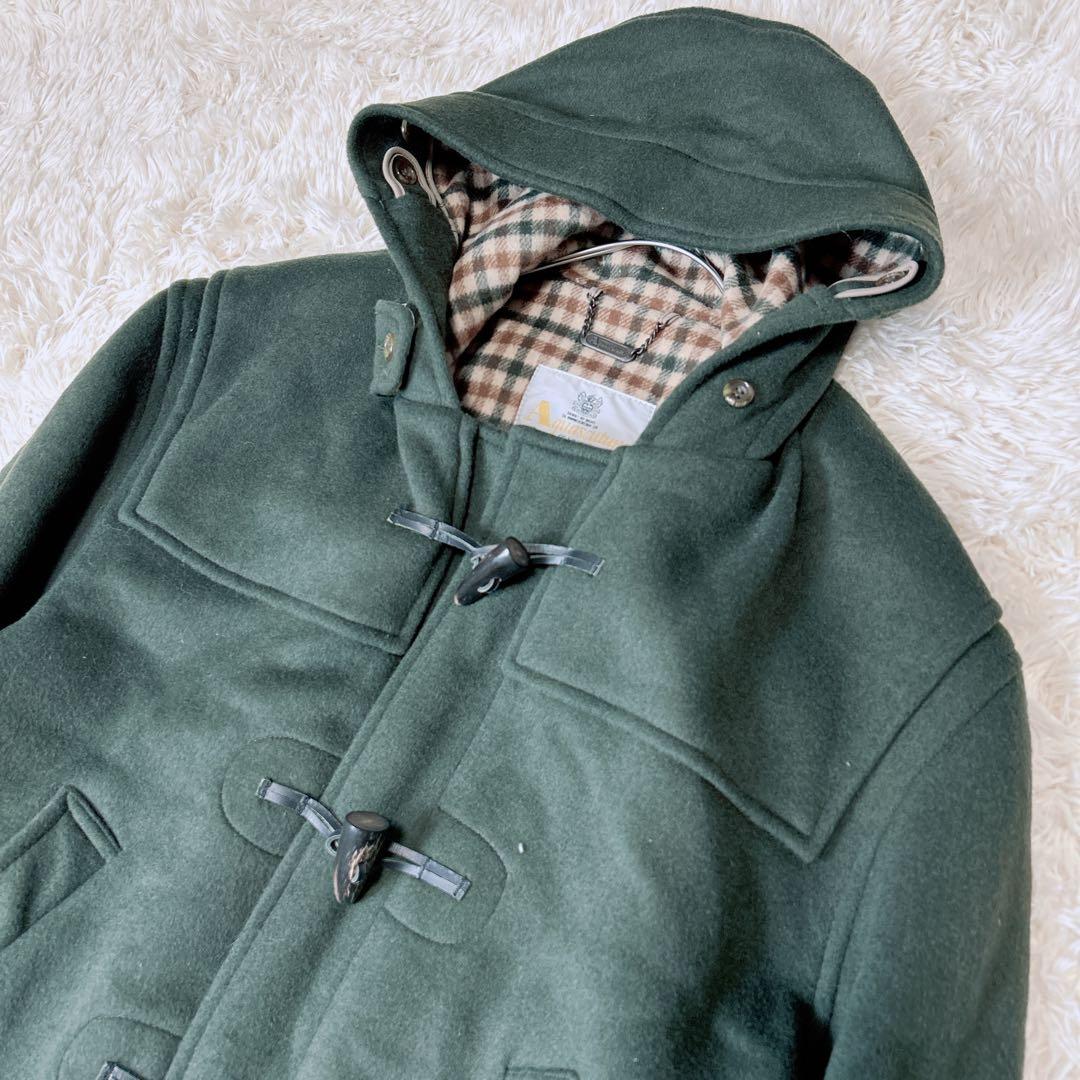 Aquascutum ダッフルコートREG40 英国製ウール ダークグリーン