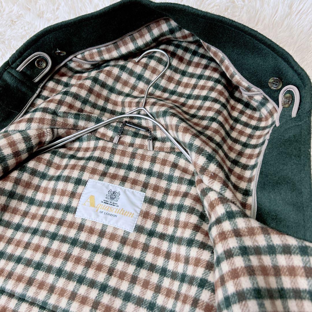 Aquascutum ダッフルコートREG40 英国製ウール ダークグリーン