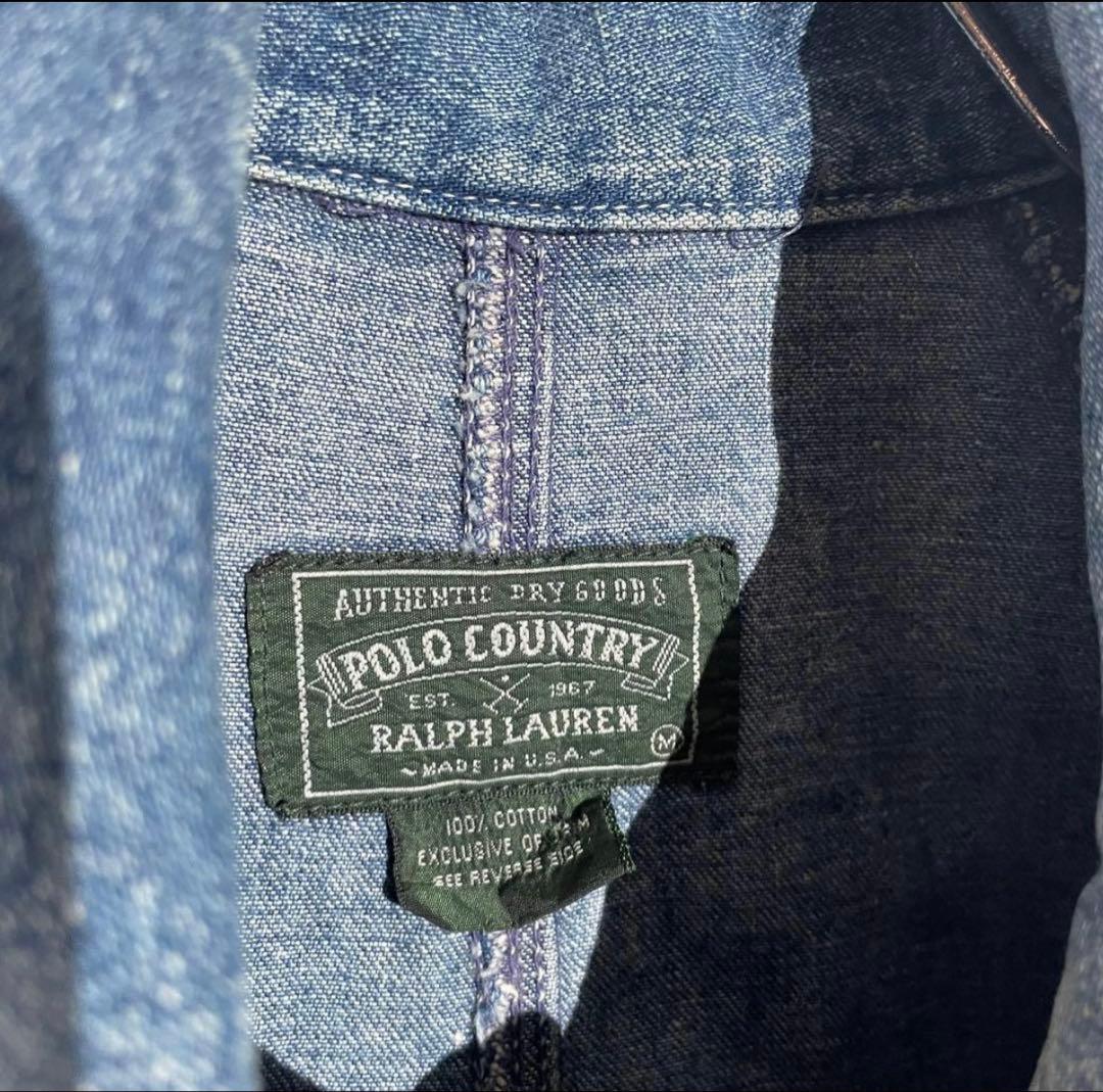 90s Polo country デニムカバーオール ラルフローレン USA