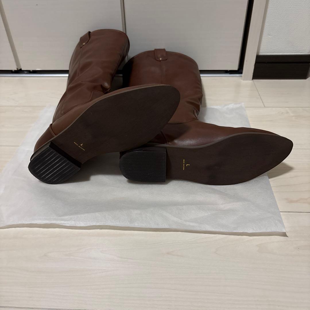 TINAJOJUN ティーナジョジュン ルーズウエスタンブーツ ブラウン L