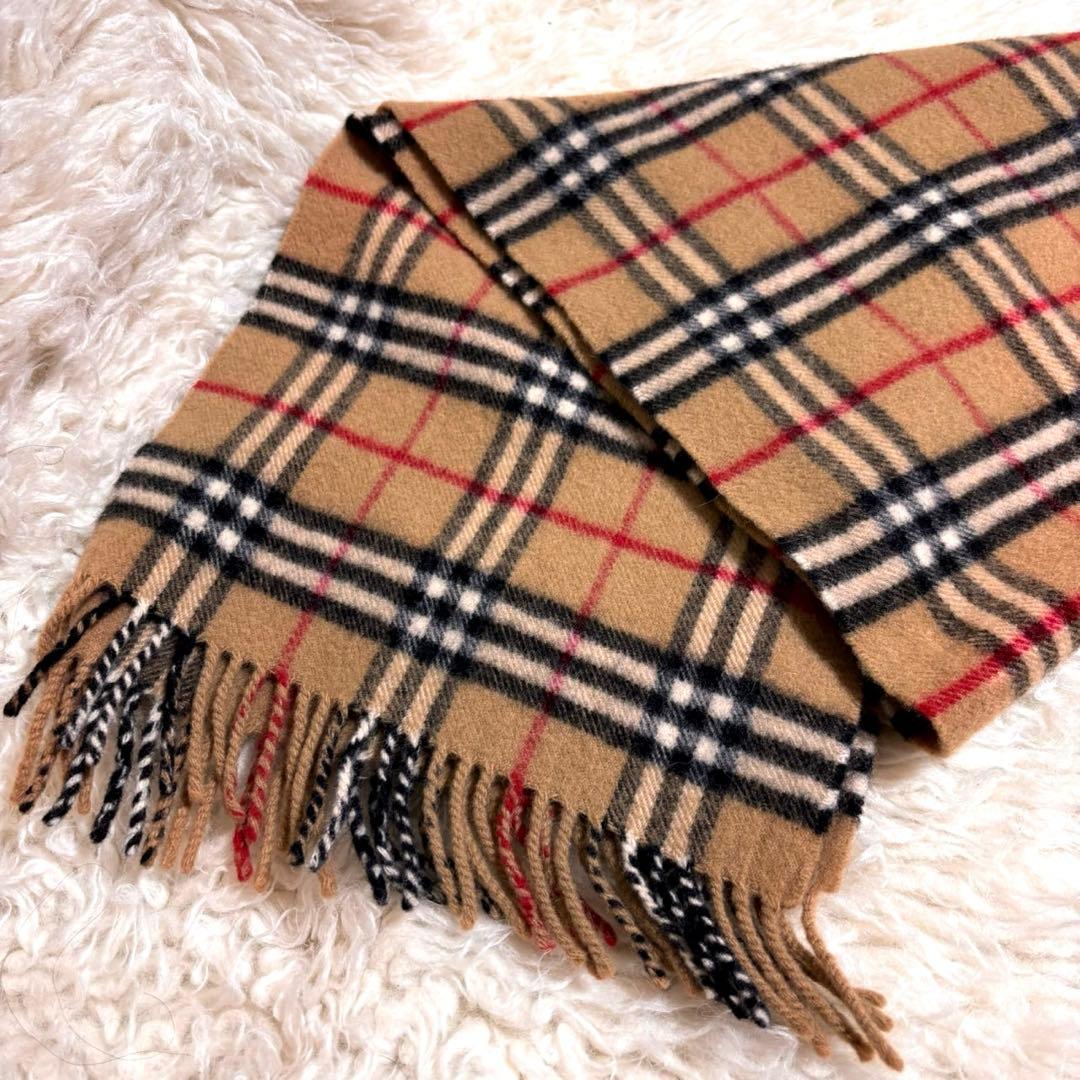 Y*u様 【美品】バーバリー　マフラー　ウール100% タータンチェック　キャメ