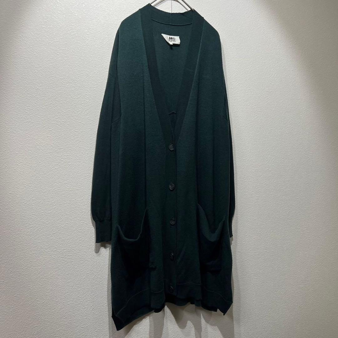 希少 美品 MM6 アンサンブル 上質 ウール ニット ロングカーディガン