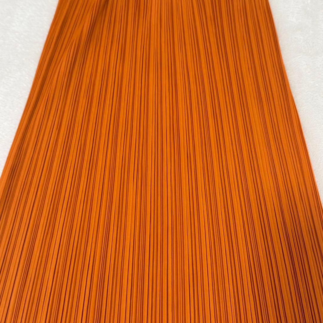 美品✨PLEATS PLEASE プリーツ　ロングスカート　オレンジ色　Lサイズ