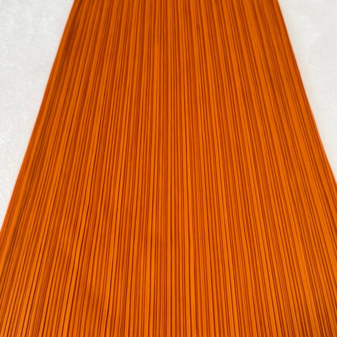 美品✨PLEATS PLEASE プリーツ　ロングスカート　オレンジ色　Lサイズ