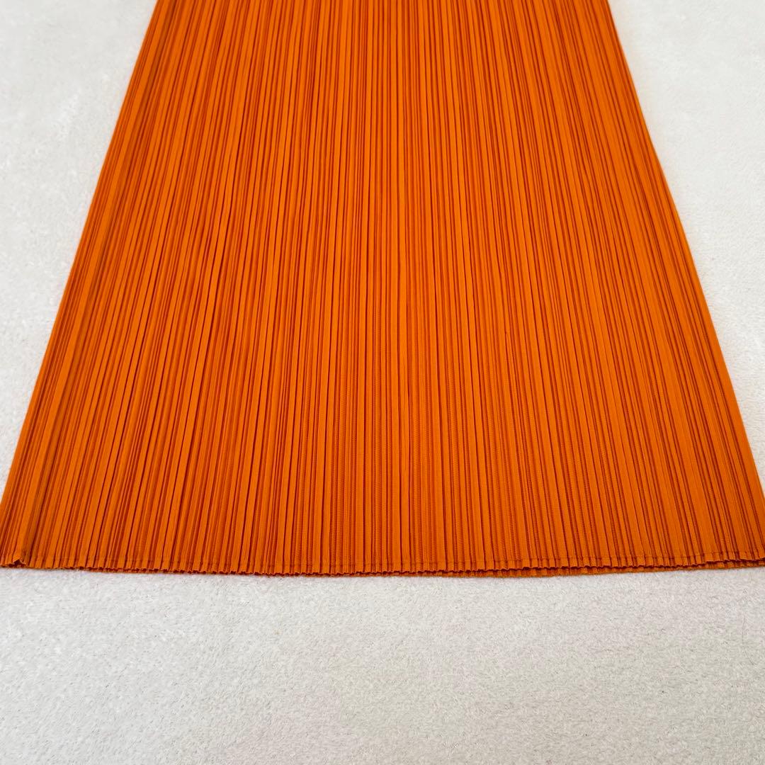 美品✨PLEATS PLEASE プリーツ　ロングスカート　オレンジ色　Lサイズ