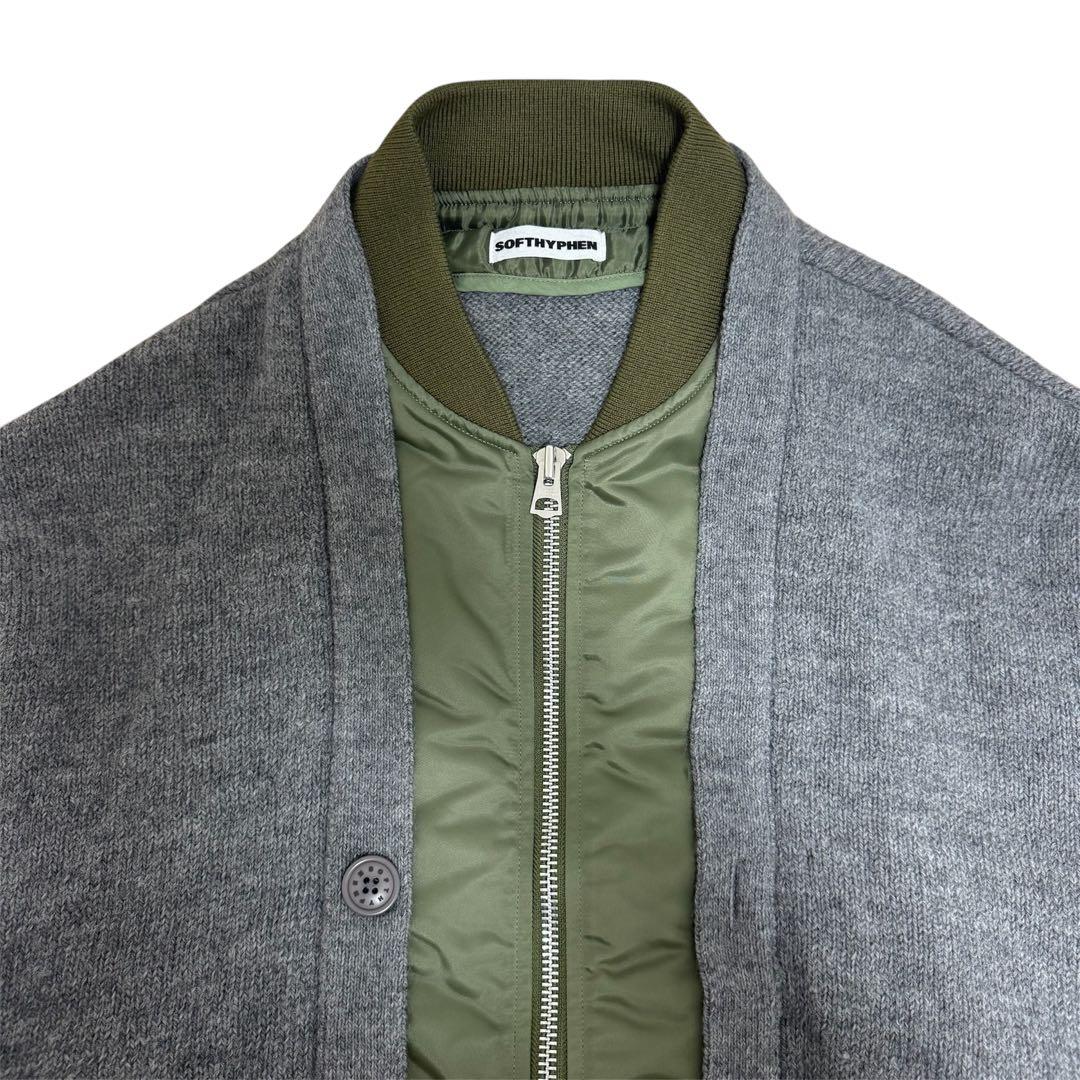 SOFTHYPHEN MA-1 MIX CARDIGAN グレー 02