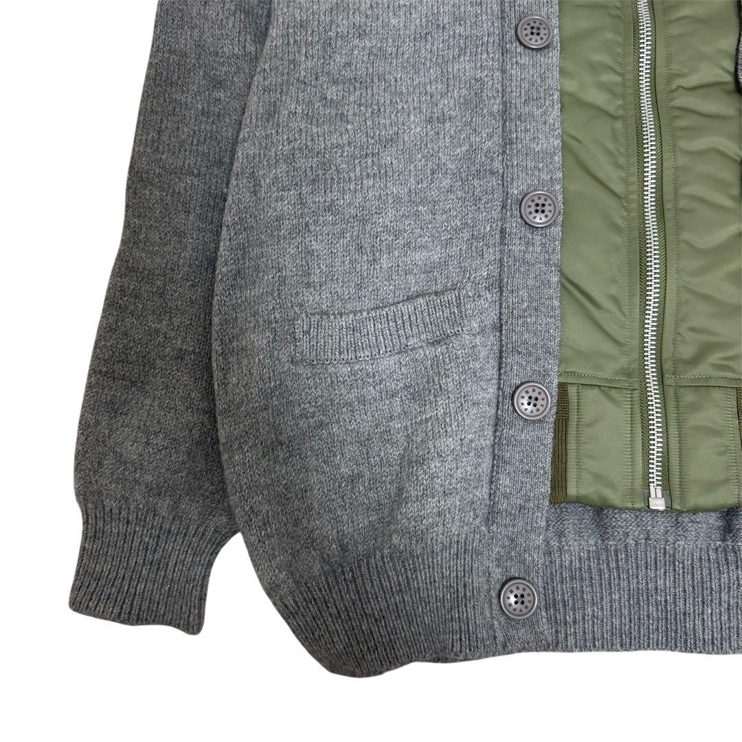 SOFTHYPHEN MA-1 MIX CARDIGAN グレー 02