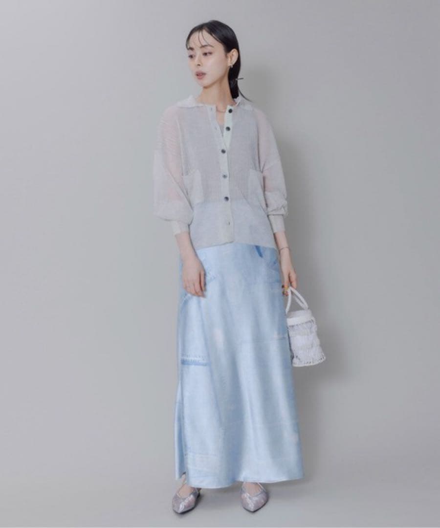 新品Eimee Law スカート パッチワークデニムプリントバイヤススカート