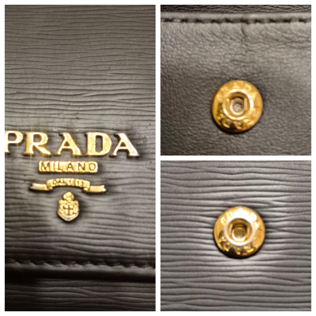 ＰＲＡＤＡ　プラダ　サフィアーノ　ゴールド金具　三つ折り財布 h