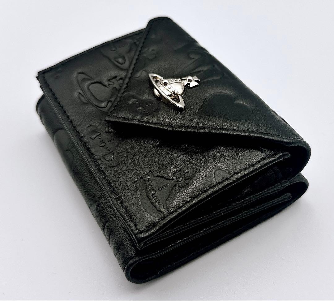 【新品✦最強】Vivienne Westwood ミニ財布 型押し 黒 超人気
