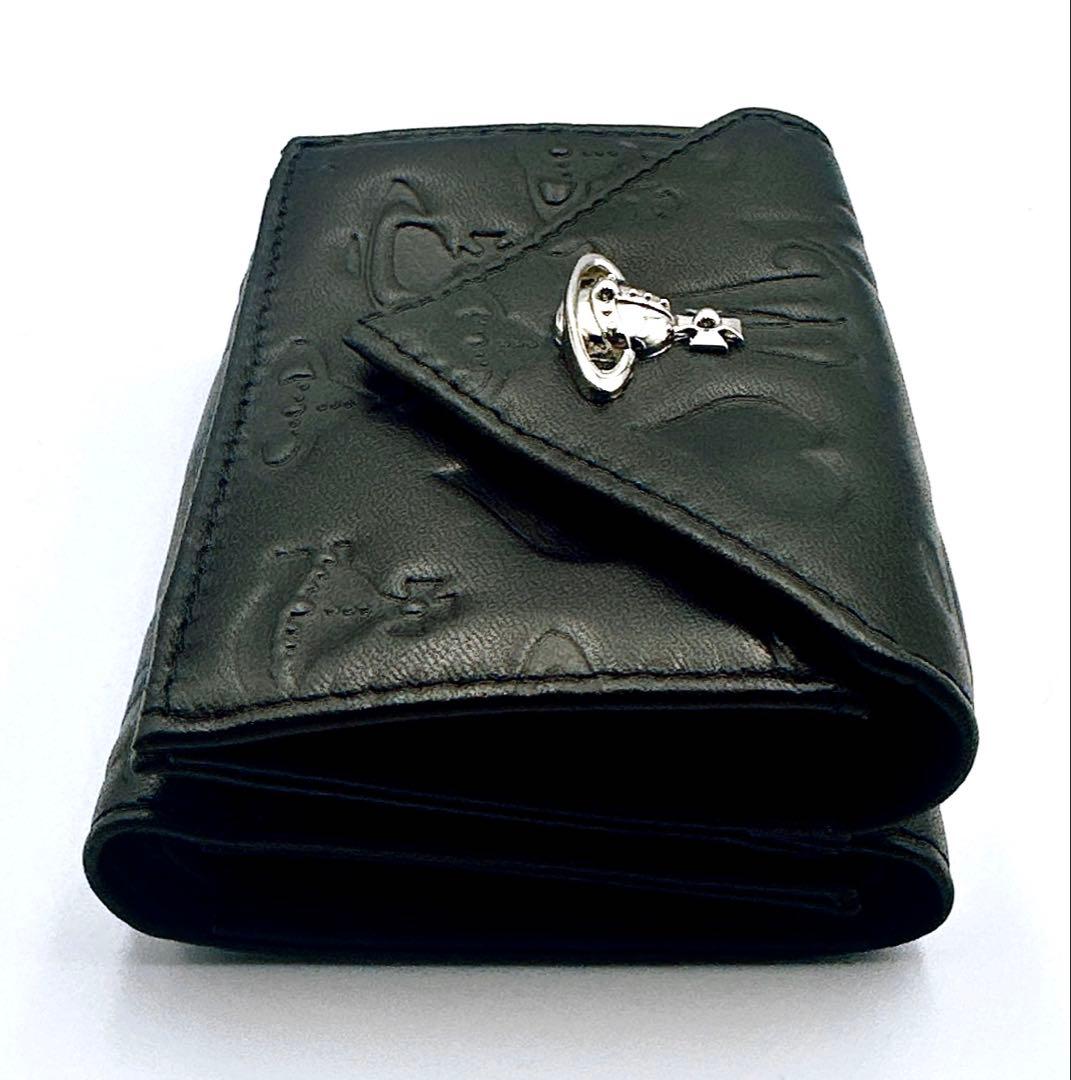 【新品✦最強】Vivienne Westwood ミニ財布 型押し 黒 超人気