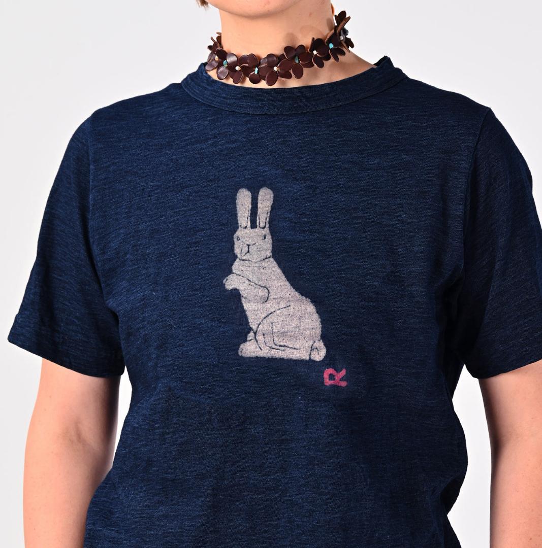 45R✨45rpm インディゴ 908 45星Tシャツ 藍染 うさぎプリント