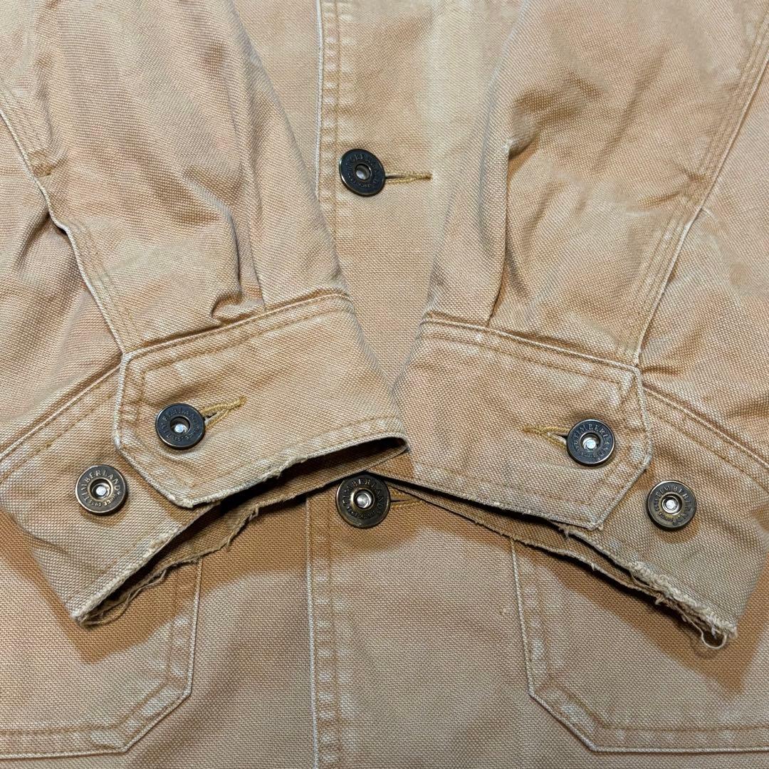 【極暖】90s オールド Timberland ワークジャケット レザー襟 ボア
