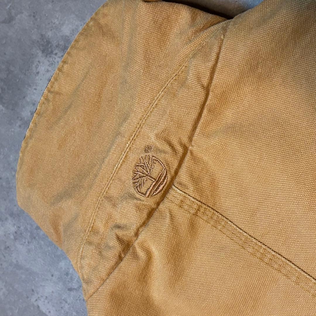 【極暖】90s オールド Timberland ワークジャケット レザー襟 ボア