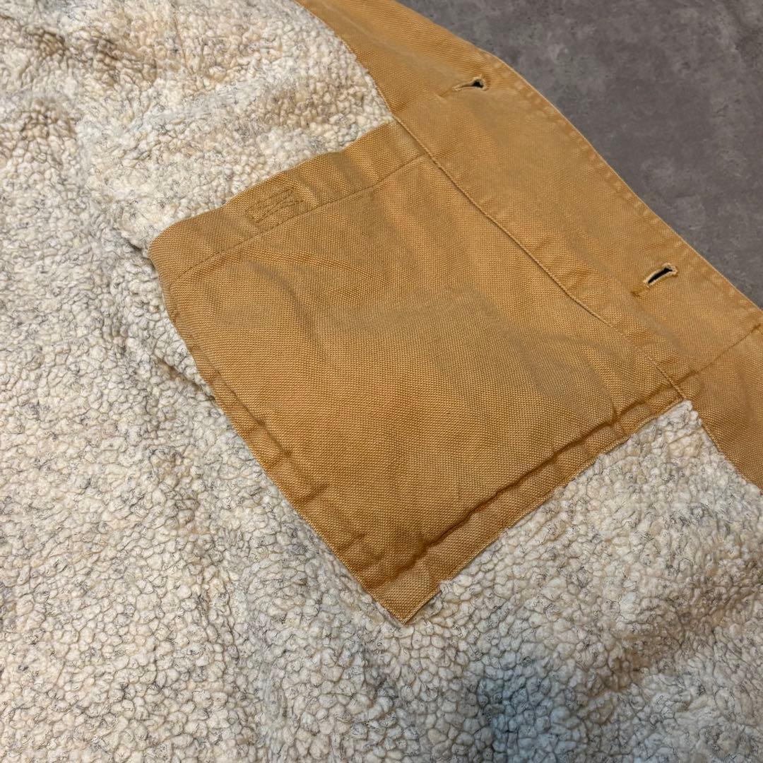 【極暖】90s オールド Timberland ワークジャケット レザー襟 ボア