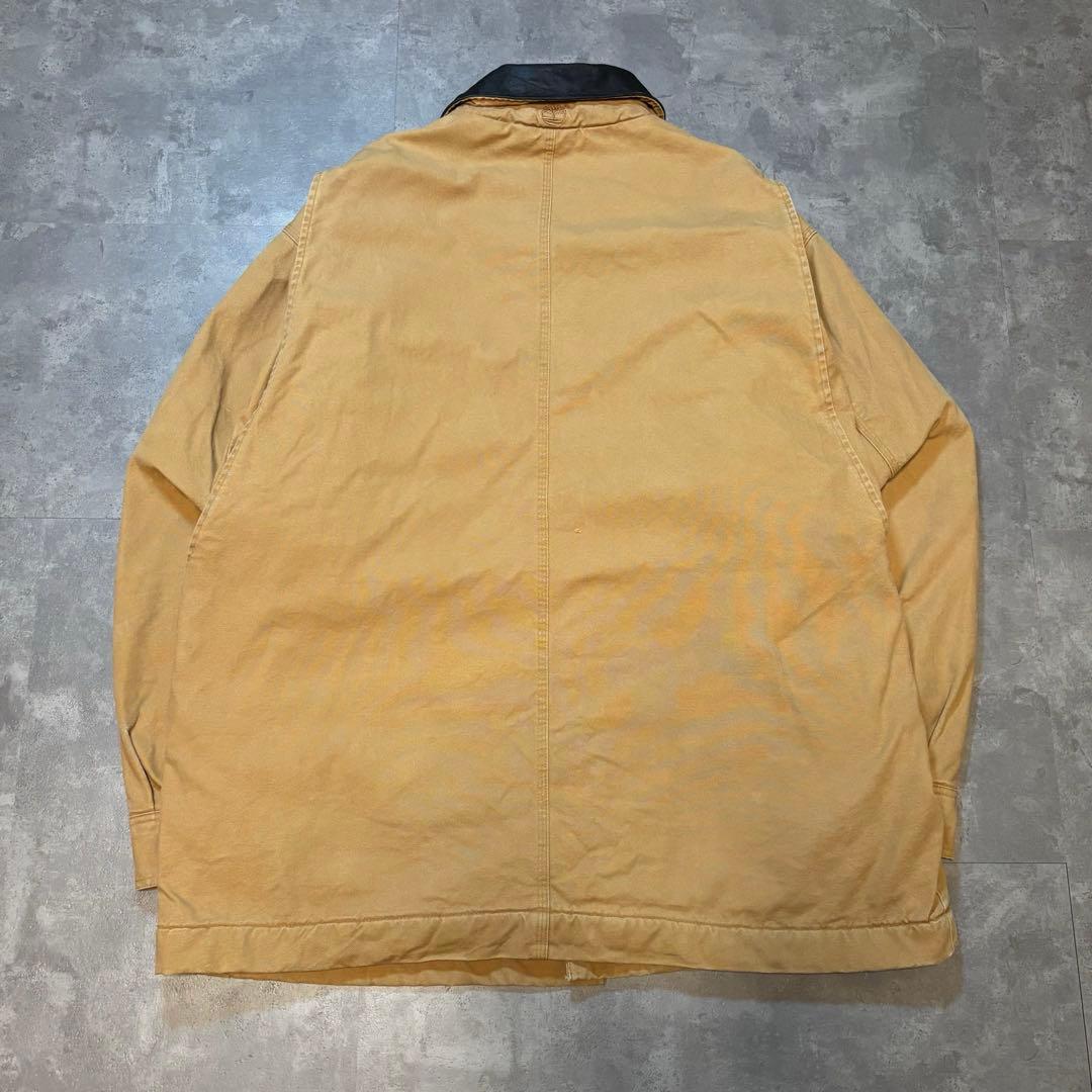 【極暖】90s オールド Timberland ワークジャケット レザー襟 ボア