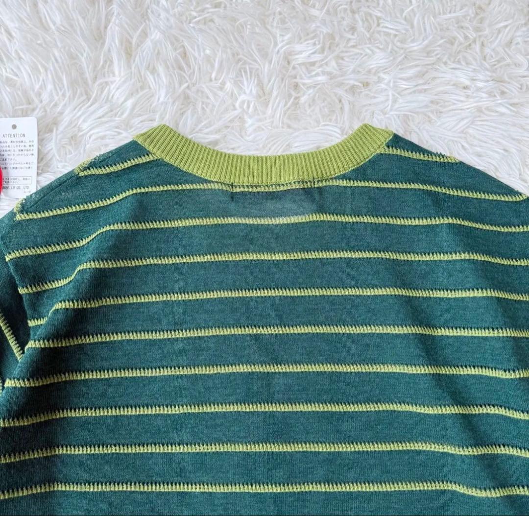 アルベロベロ 新品 ブローチ付き リネン混　Tシャツ カットソー トップス M