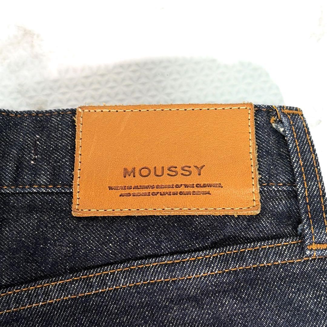 【美品】MOUSSY デニム フレア MVS ストレッチ セルビッチ 濃紺 24