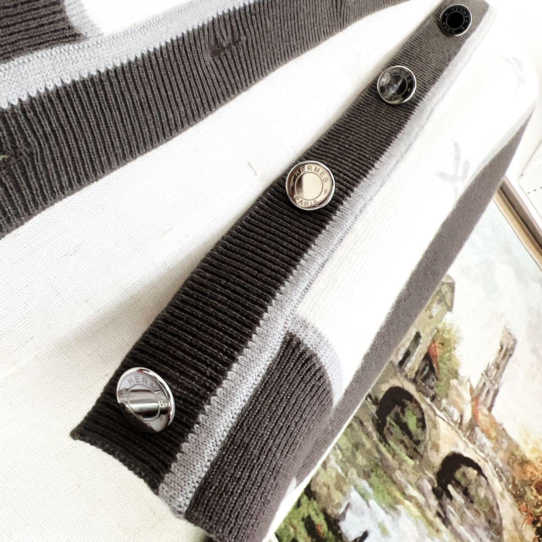 極美品 HERMÈS エルメス 刺繍 セリエ カシミヤ カーディガン ジャケット