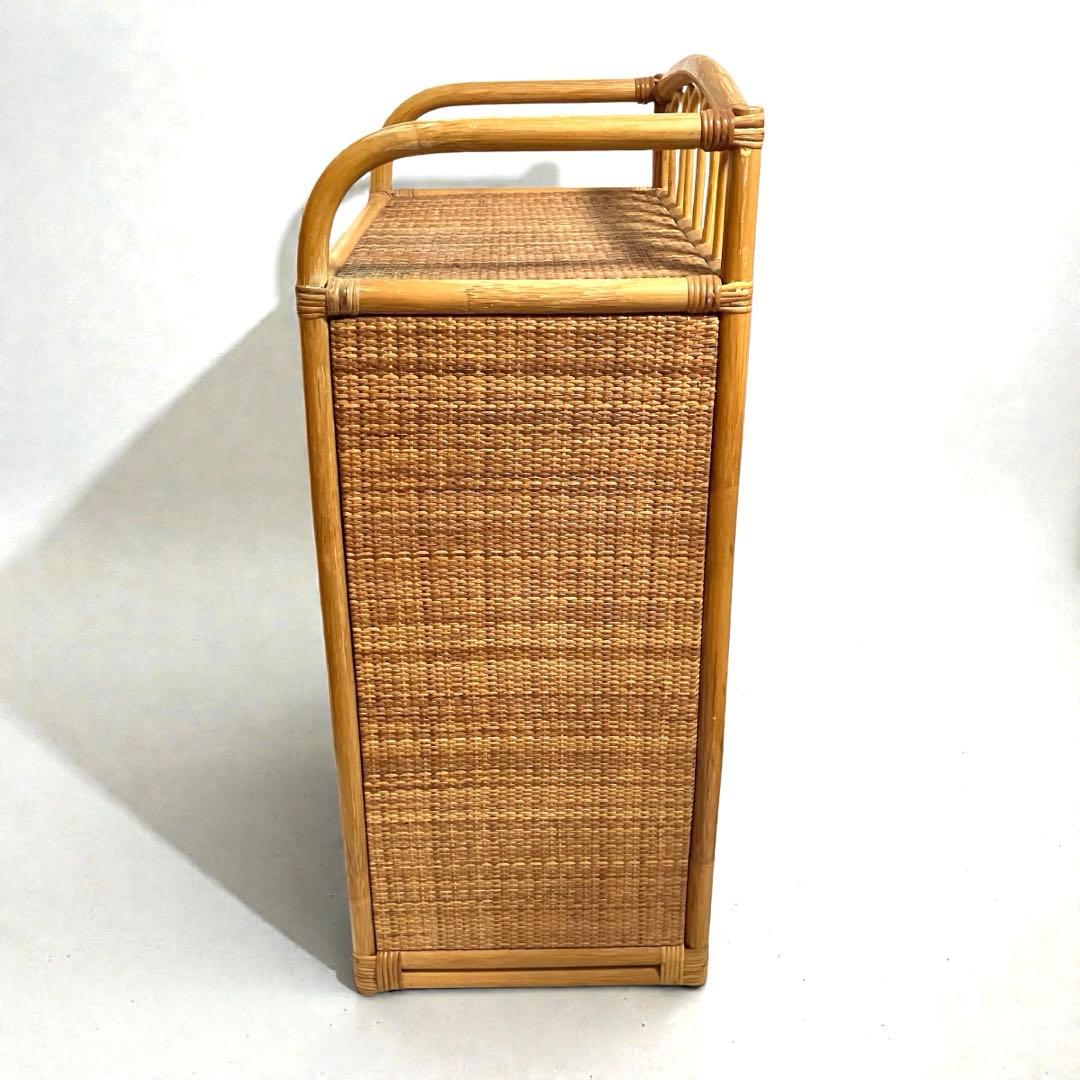 【良品】ラタン製 5段チェスト　籐家具 昭和レトロ
