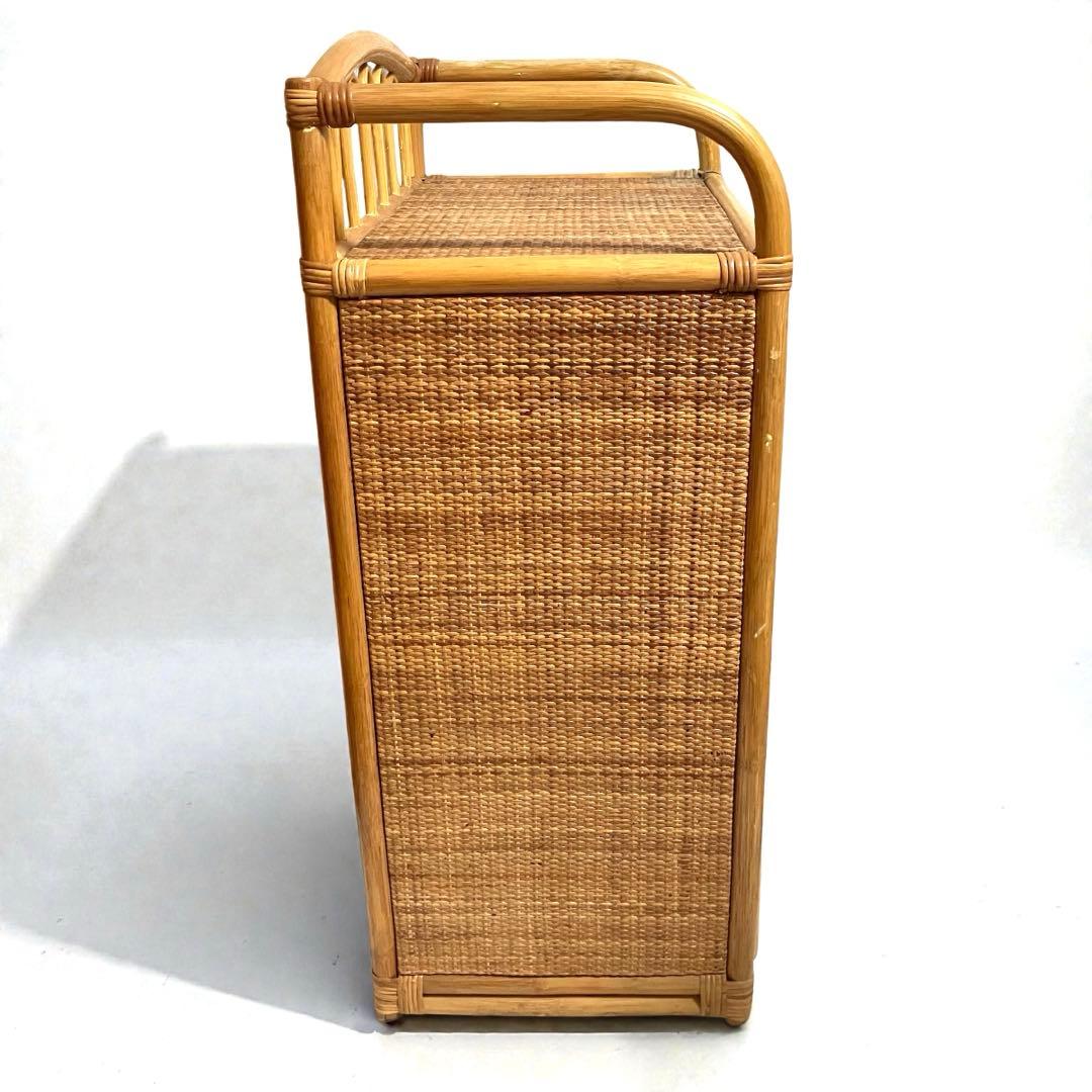 【良品】ラタン製 5段チェスト　籐家具 昭和レトロ