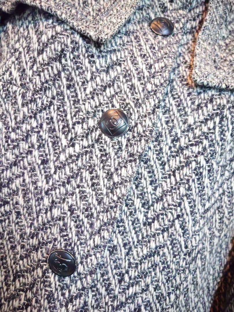 【CHANEL 】9号ツイード立て襟ジャケット