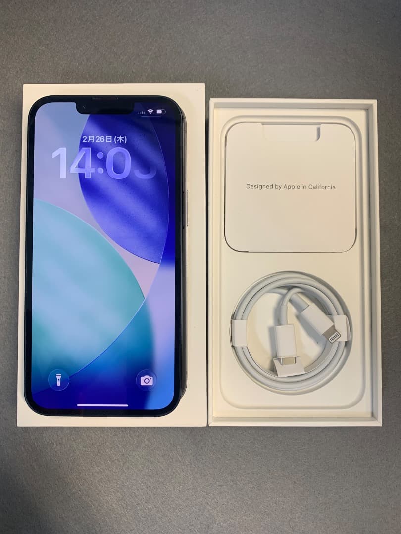 美品　国内版　SIMフリー　iPhone14 128GB ミッドライト色