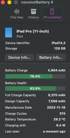 11インチiPad Pro（第4世代） 128GB Wi-Fiモデル