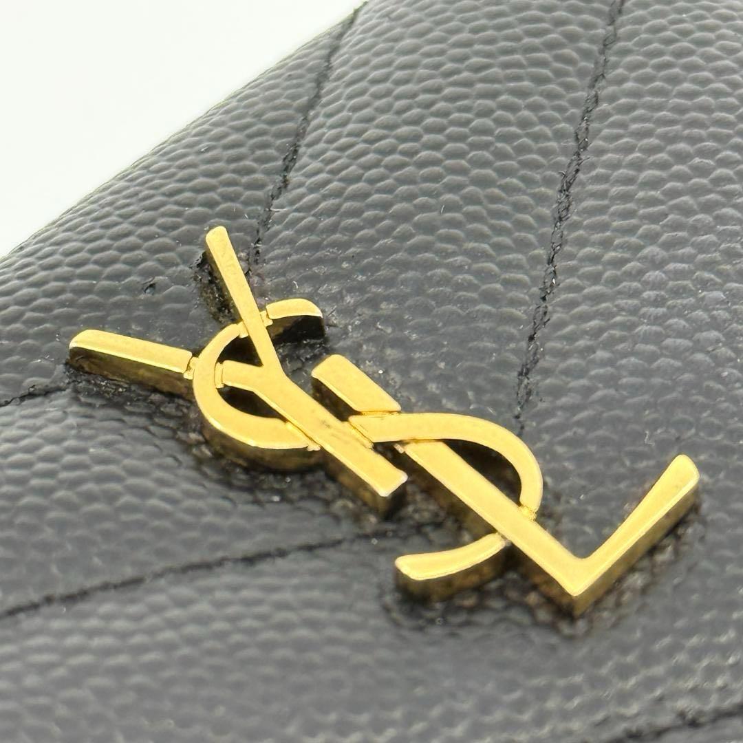サンローラン　ブラック　三つ折り財布