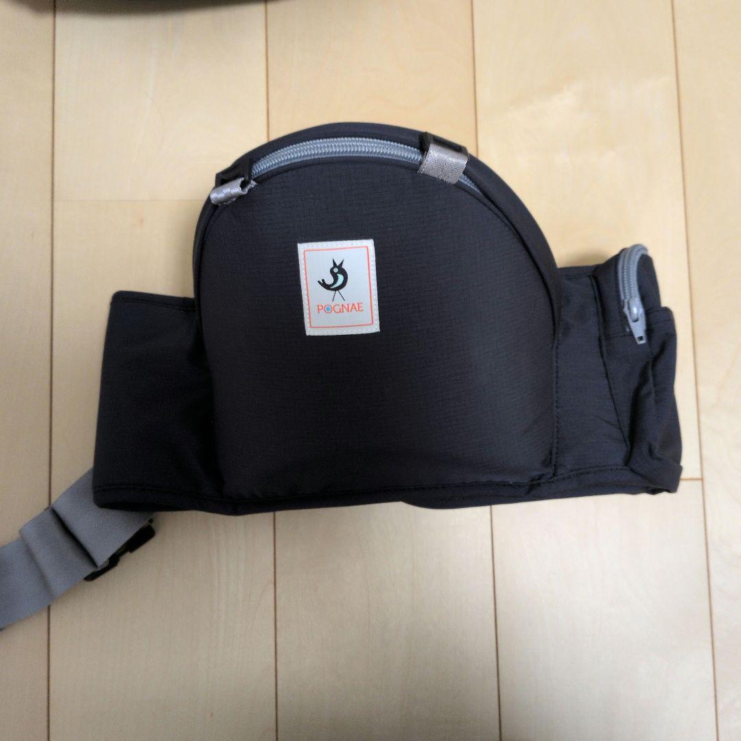 ことぶきさん専用　抱っこ紐　　ヒップシート付き　ミキハウス✕ポグネー　ブラック