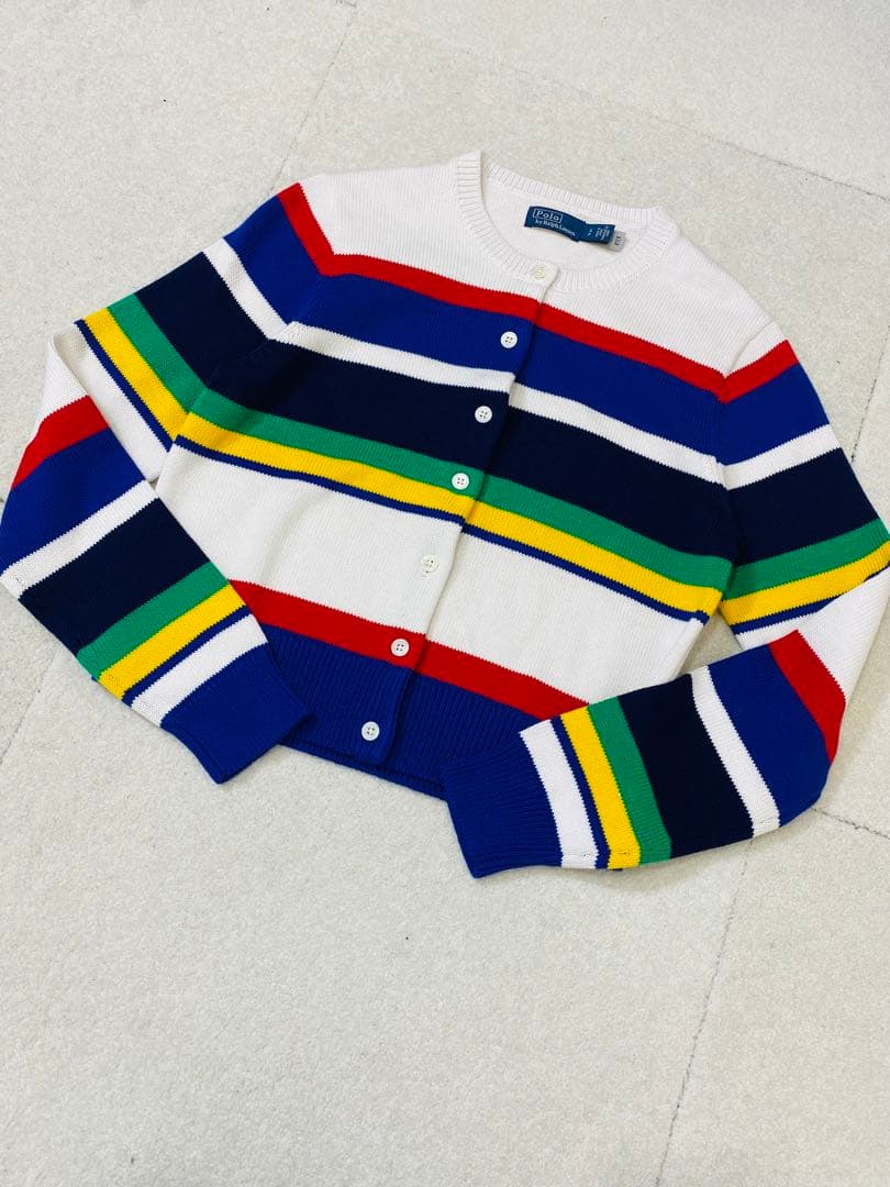 8438【極美品】POLO RALPH LAUREN マルチカラー カーディガン