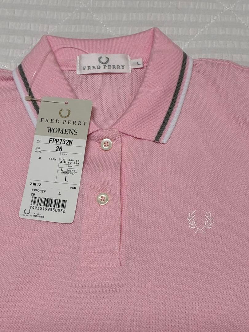 FRED PERRY 半袖ポロシャツ L 薄ピンク