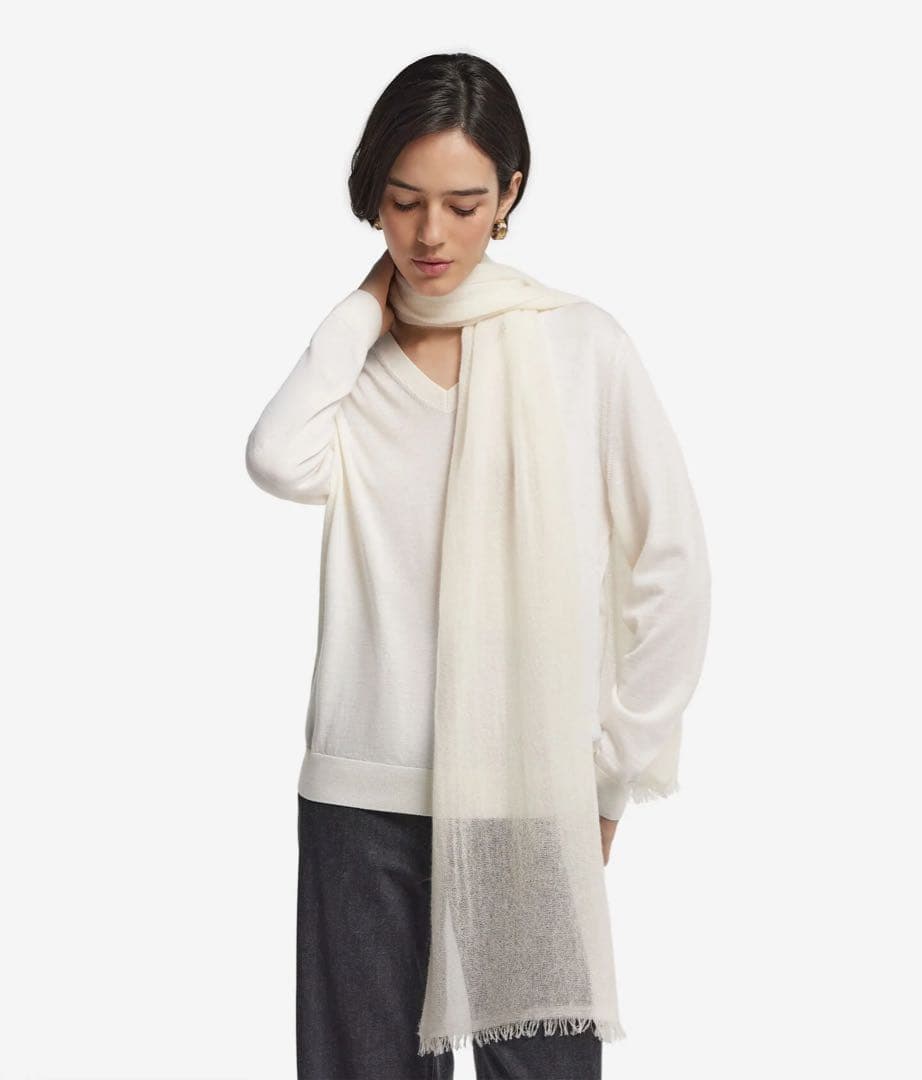 新品　FARCONERI カシミヤマフラー　スノーフレーク