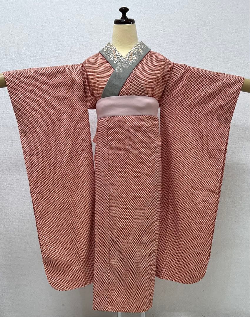 振り袖　フルセット　長襦袢付　成人式　金彩加工　刺繍入り　疋田柄855