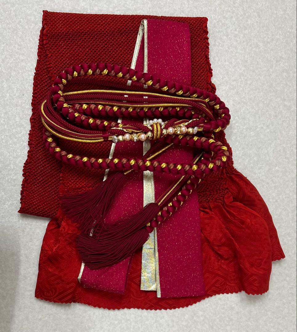 振り袖　フルセット　長襦袢付　成人式　金彩加工　刺繍入り　疋田柄855