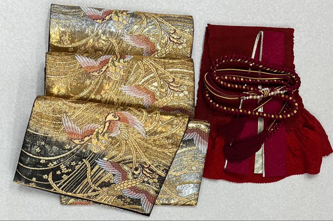 振り袖　フルセット　長襦袢付　成人式　金彩加工　刺繍入り　疋田柄855
