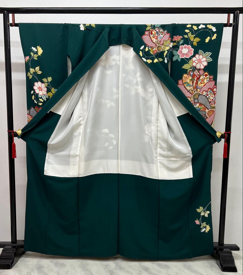 振り袖　フルセット　長襦袢付　成人式　金彩加工　刺繍入り　疋田柄855