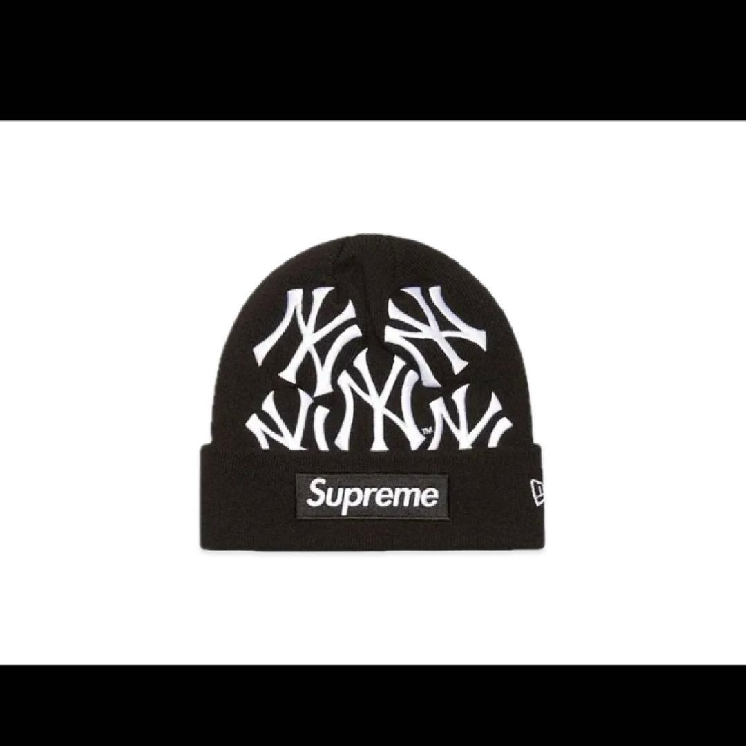 Supreme NEW ERA Yankees ニット帽　ビーニー　ブラック